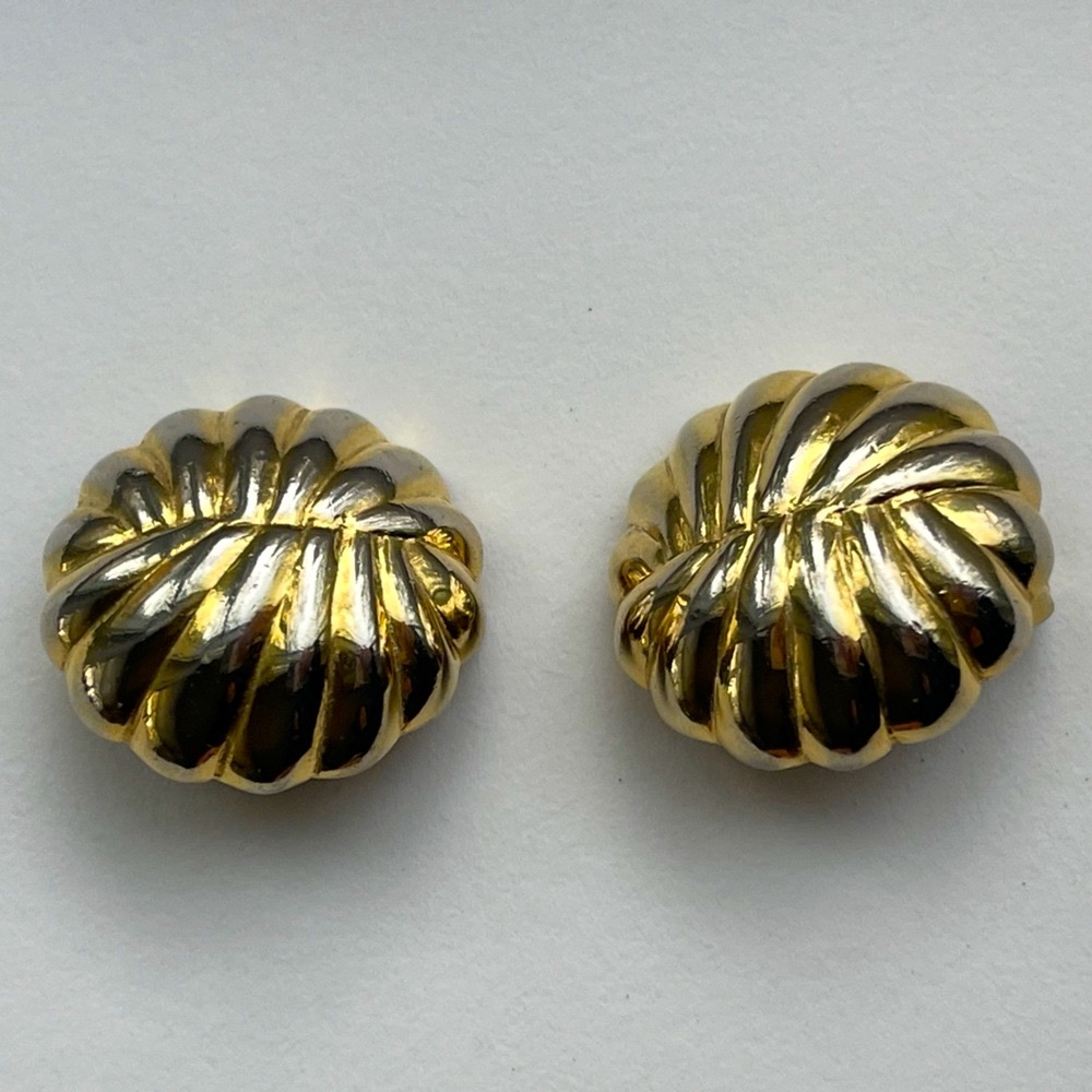 MARESCA Signed Vtg Earrings gold tone Clip-On designer vintage